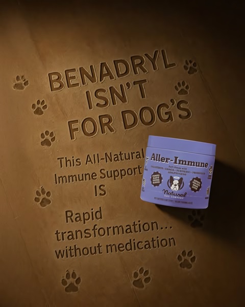 A high-contrast, text-heavy image featuring a direct competitor call-out carved into a sandy texture to stop the scroll and present a natural supplement solution.